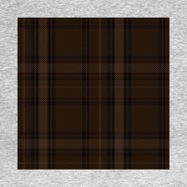 Dark Academia Plaid Tartan in Black, Taupe, and Coffee Brown by gloobella